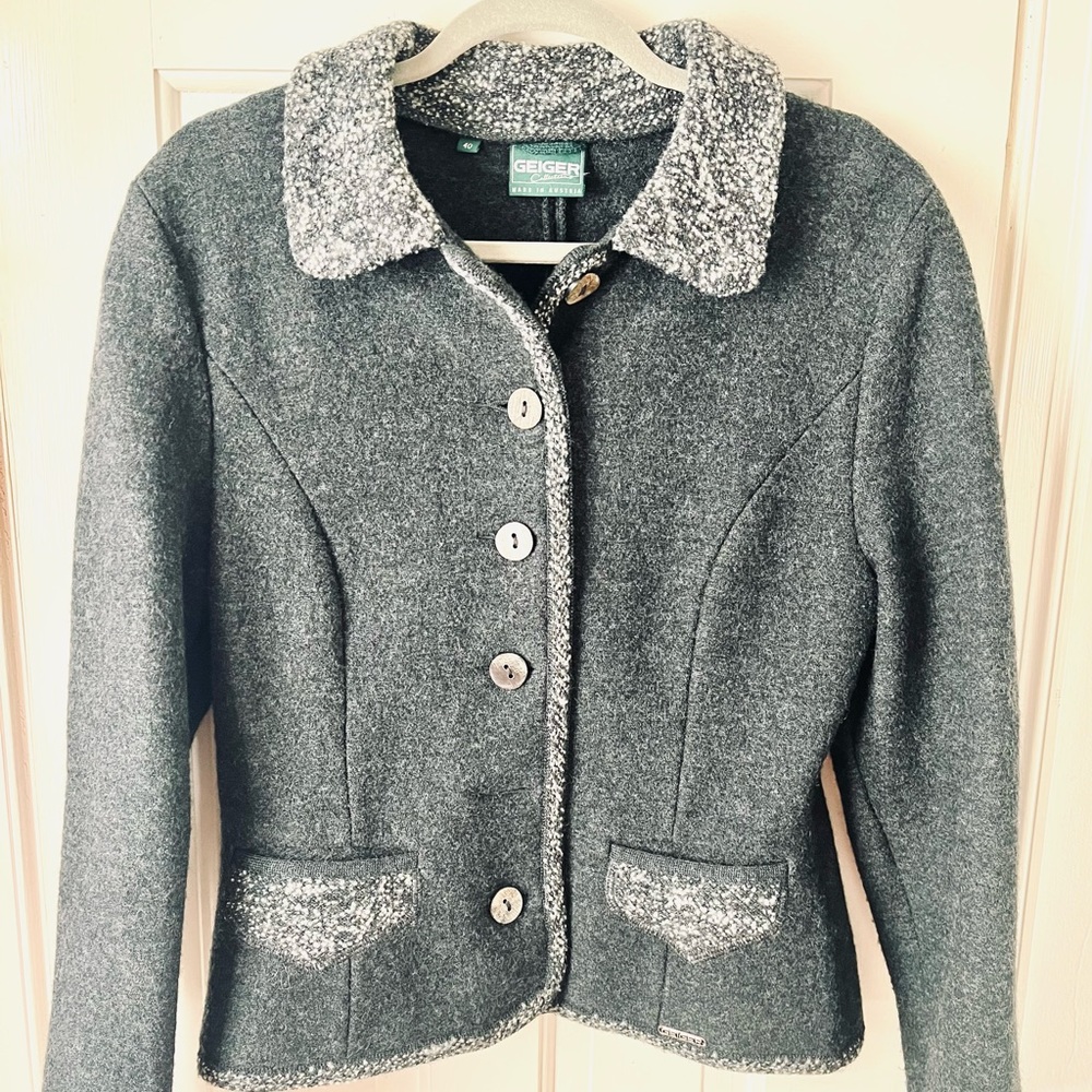 GEIGER PURE WOOL BLAZER JACKET SIZE 40